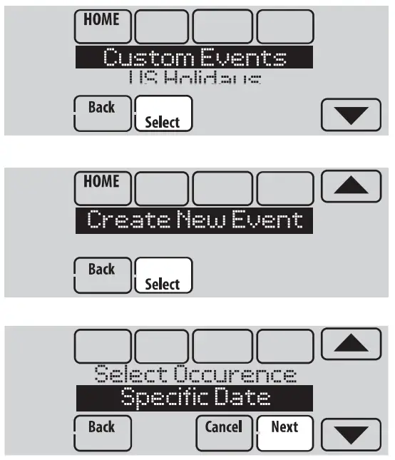 Setting custom events