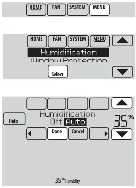 Humidification settings