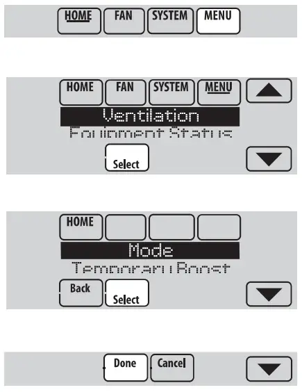 Ventilation settings