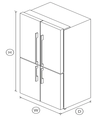 FISHER -PAYKEL-RF605QDVX1 -90-5cm-538L-Freestanding-Quad-Door-Refrigerator-Freezer-FIG1