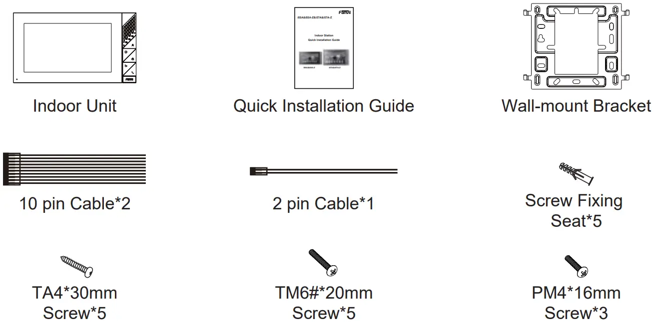Fanvil i55A&amp i55A Z Indoor Station - Package Contents