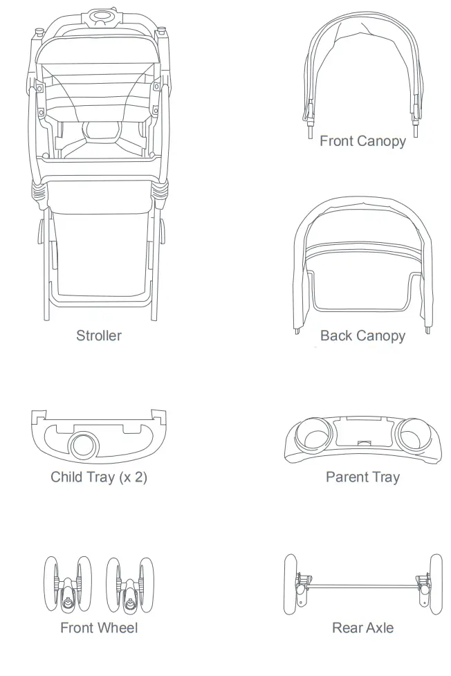 babytrend NC76XXX Sit-N-Stand Double Stroller - fig