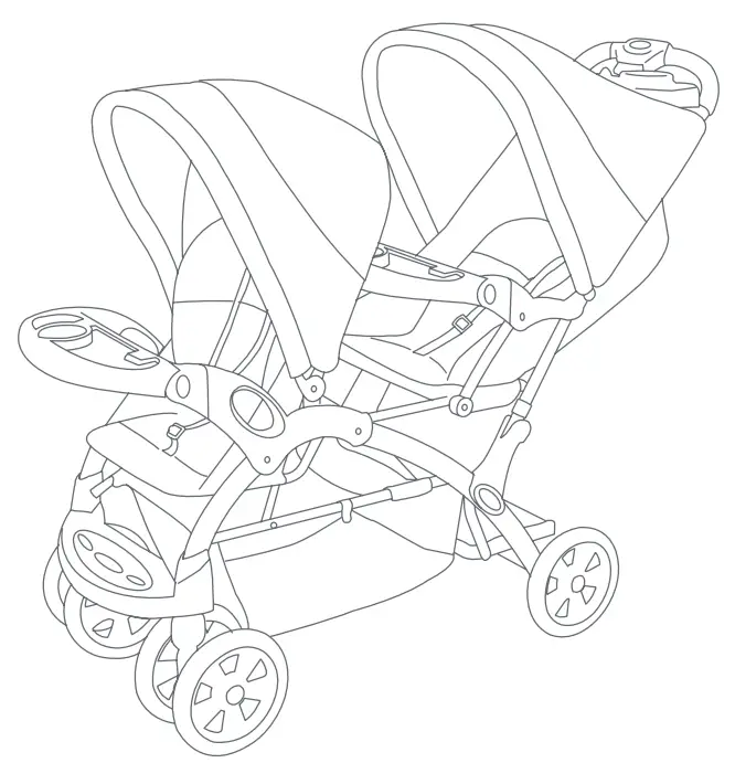 babytrend NC76XXX Sit-N-Stand Double Stroller