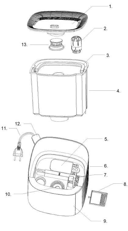 CA-605T Smart Ultrasonic Humidifier Clean Air Optima fig 1