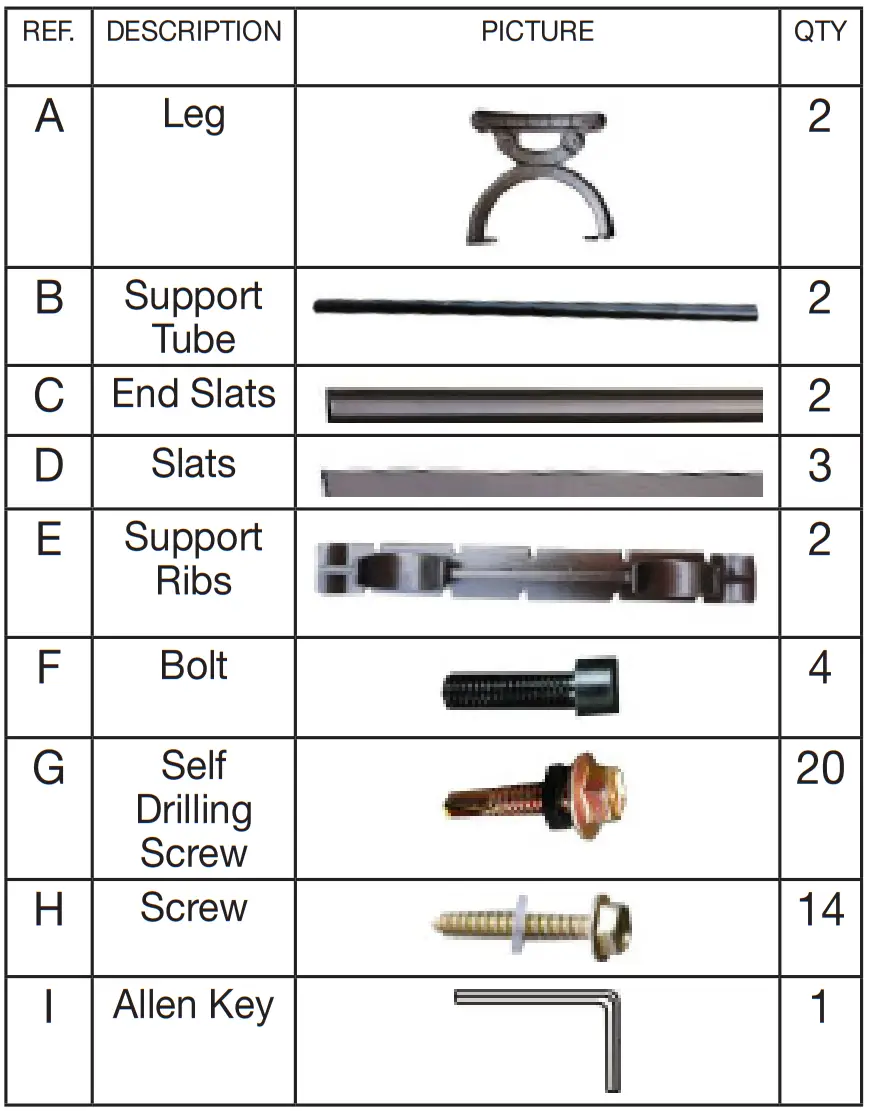GLOBAL INDUSTRIAL 436977BK Aluminum Park Bench without Backrest - fig 4