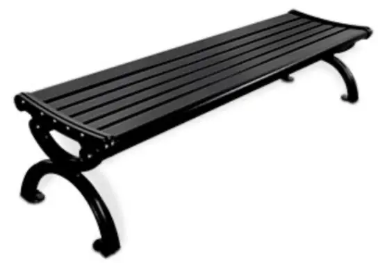 GLOBAL INDUSTRIAL 436977BK Aluminum Park Bench without Backrest