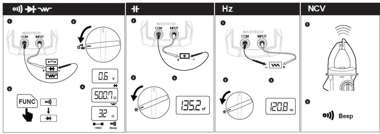 MASTECH MS2125A AC-DC Clamp Meter FIG 8
