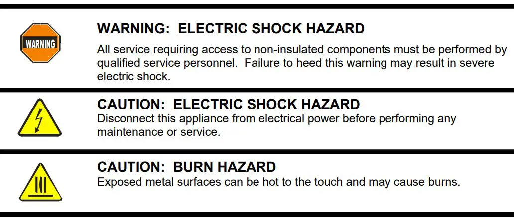 CARTER-HOFFMANN ST1811 Heated Banquet and Transport Carts Owner's Manual - SAFETY PRECAUTIONS