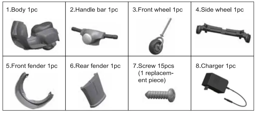 HUFFY H-ERO-VeScooter Battery Ride On - part list