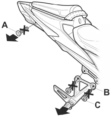 SHAD H0CB51SR SR Saddlebag Racks Honda B01