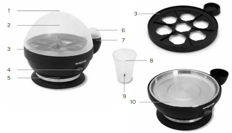 INVENTUM EK407ZW perfect egg cooker - appliance description