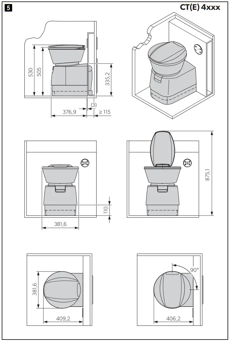 DOMETIC CT4050 Water And Sanitation Cassette Toilets - fig 4