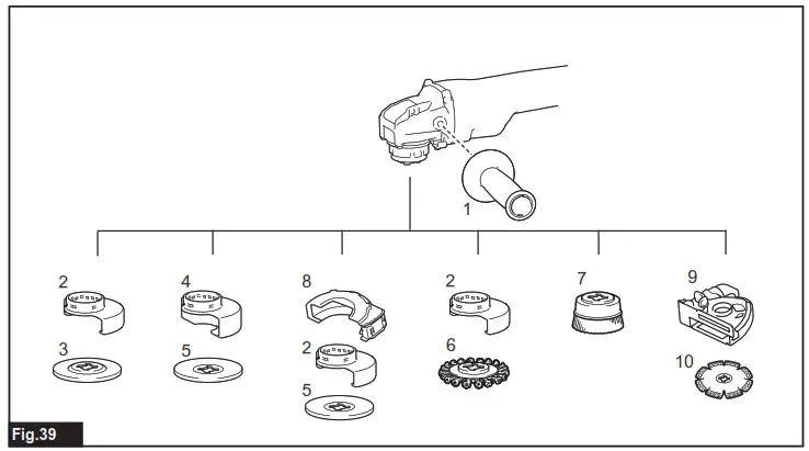makita GA042G Cordless Angle Grinder - product Overview 14