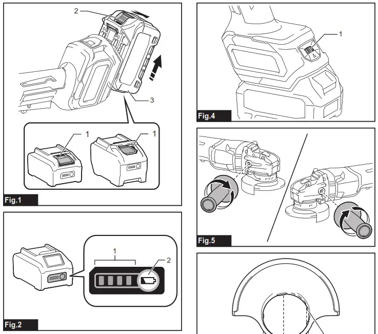 makita GA042G Cordless Angle Grinder - product Overview 2