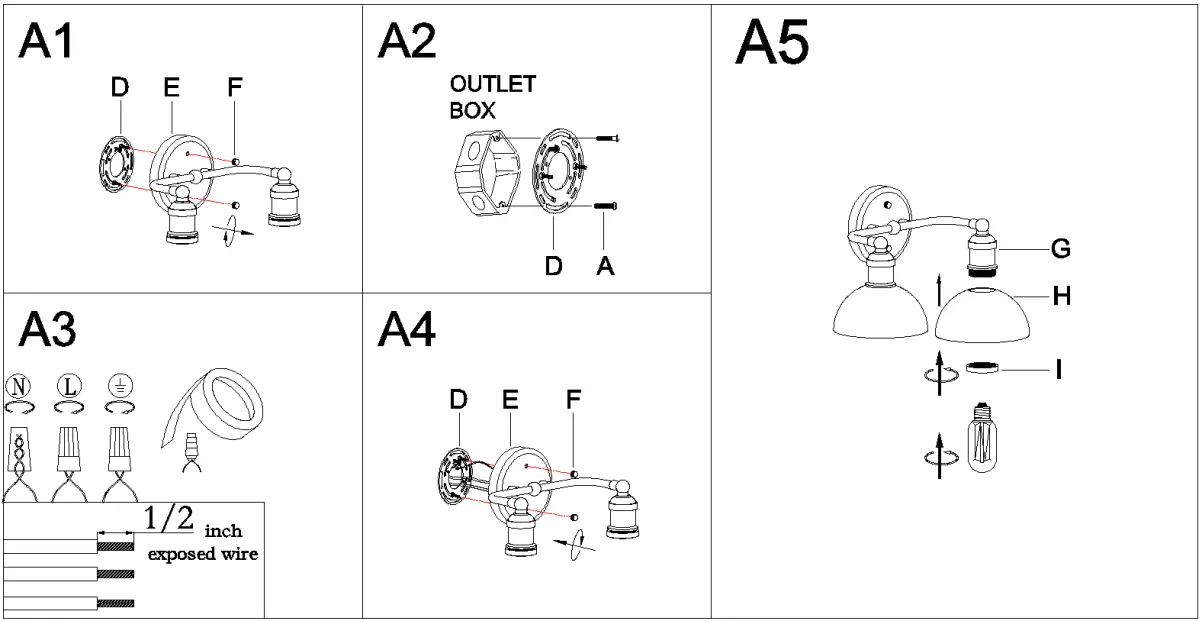 ZEVNI A04703 Ryden 14 Inch Vanity Light - FIGURE 2