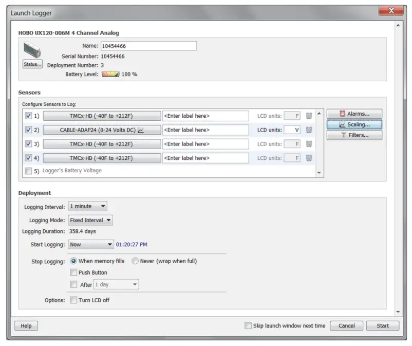 ONSET HOBO UX120-006M 4-Channel Analog Data - UNITS