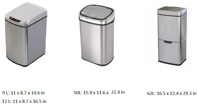 HANOVER-HTRASH9L-5-9L-Black-Stainless-Steel-Trash-Can-fig-1