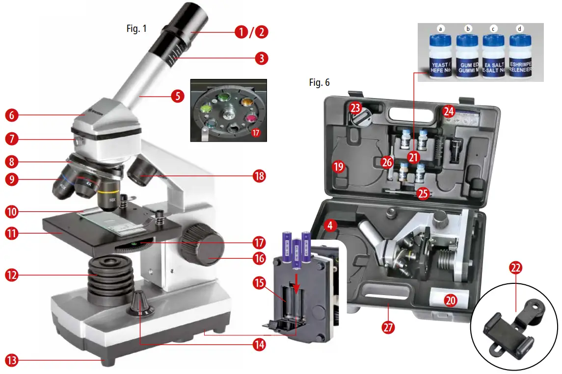 BRESSER 8855002 JUNIOR Biolux CA 40x-1024x Microscope - fig 1