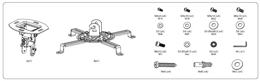 connect IT CMF-6020-BK Projector Mount-fig-2