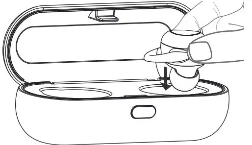 DENVER True Wireless TWE-50 TWS Earbuds - Charging the ear-buds