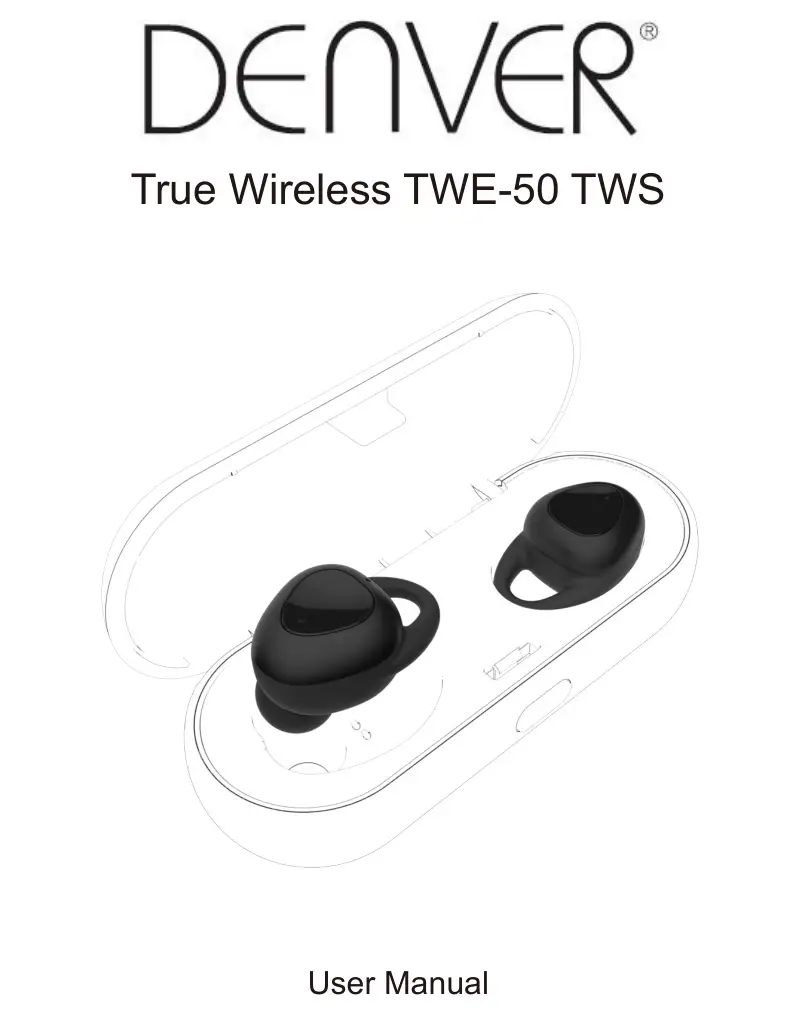DENVER True Wireless TWE-50 TWS Earbuds User Manual