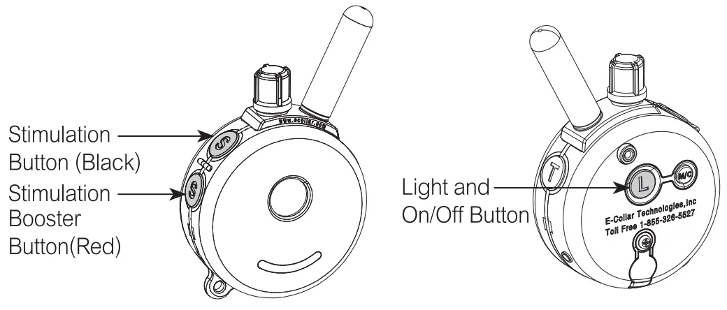 ecollar PG-300 Remote Dog Training Collar Red - VIBRATION1