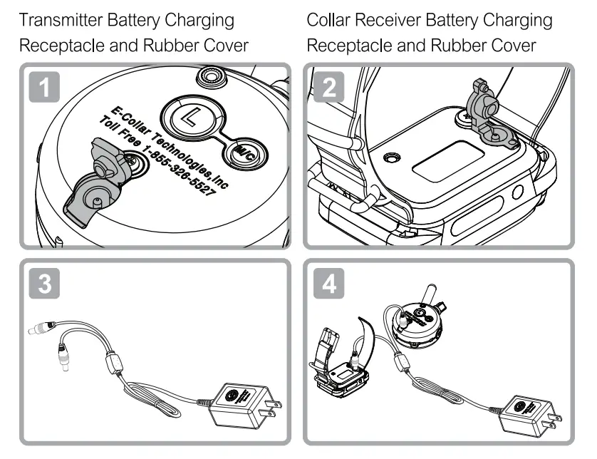 ecollar PG-300 Remote Dog Training Collar Red - battery