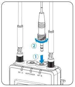 Saramonic UwMic9S Mini UHF Wireless Microphone System User Manual - Connect the supplied cable to the output jack