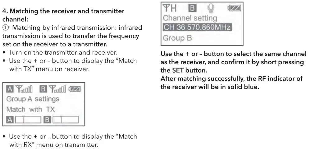 Saramonic UwMic9S Mini UHF Wireless Microphone System User Manual - Operation guide