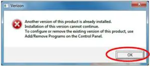 Figure 17 Installation Failed
