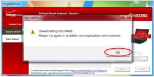 Figure 27 Download failed