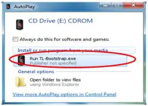 Figure 5 Run TL-Bootstrap exe from AutoPlay