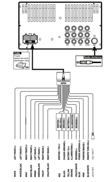 JENSEN CM7MIR Multimedia Receiver- Input