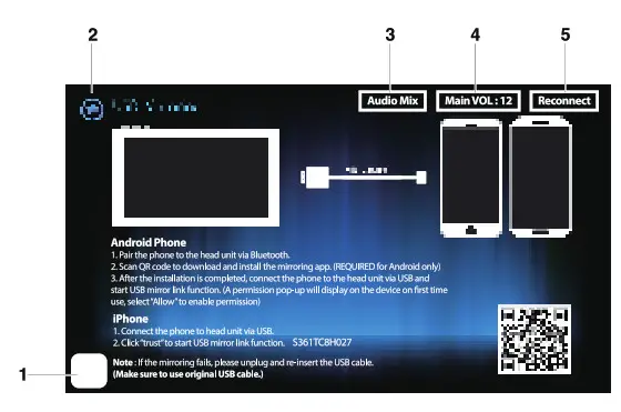JENSEN CM7MIR Multimedia Receiver- Usb Screnn