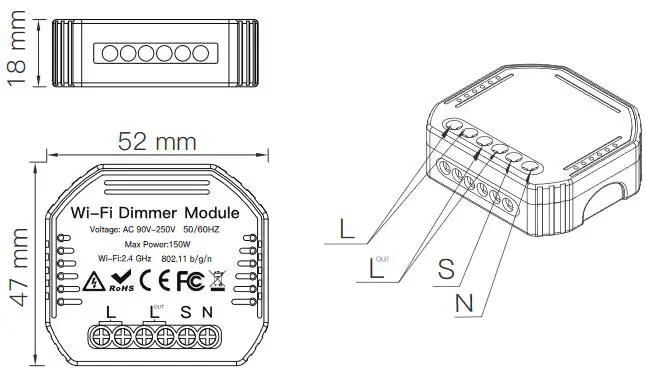 alza MS-105 WiFi Dimmer Module fig 4