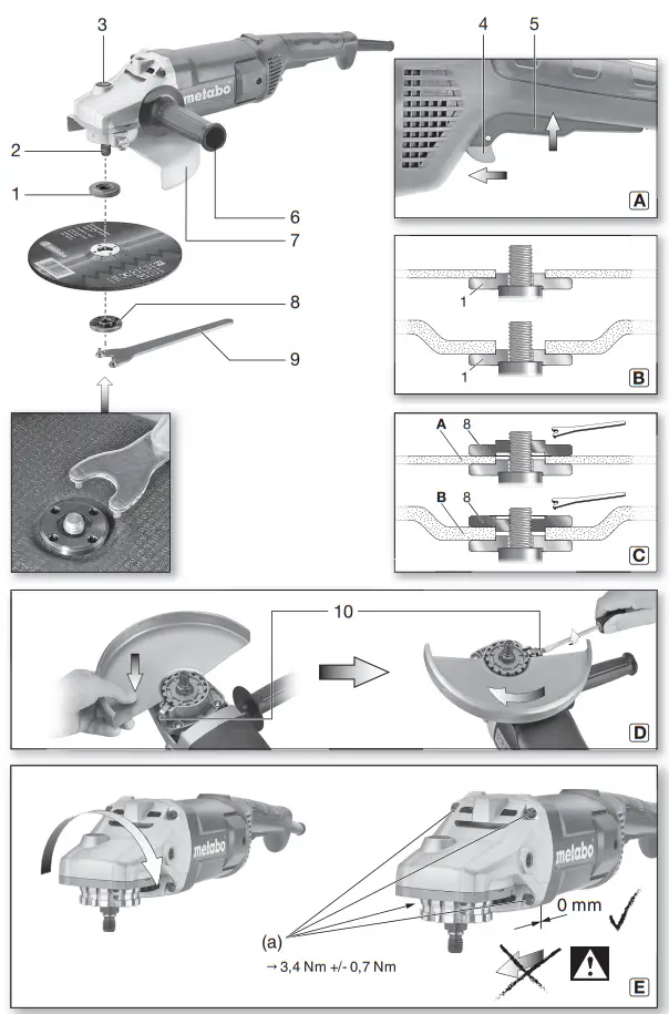 metabo W 2000 180 Angle Grinder Machine- fig1
