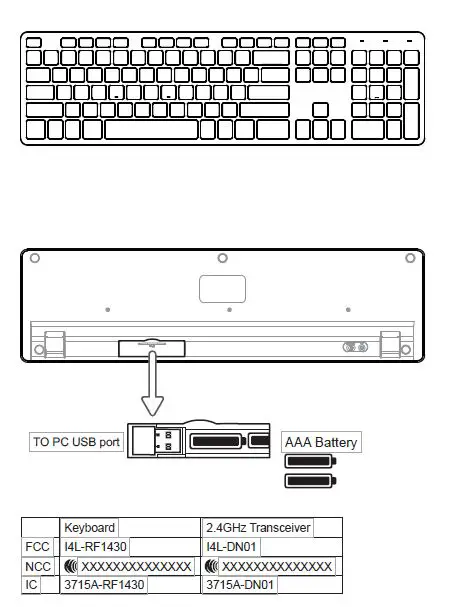 msi RF1430 Wireless Keyboard and Mouse Combination fig 1