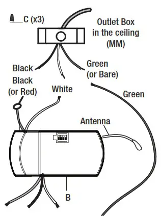 HAMPTON BAY 98131 3 Speed Universal Ceiling Fan Premier Remote Control - Installation 4