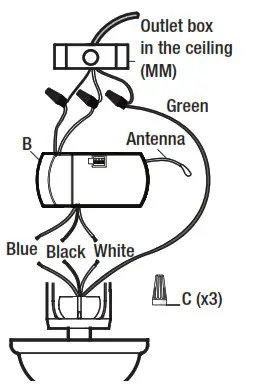 HAMPTON BAY 98131 3 Speed Universal Ceiling Fan Premier Remote Control - Installation 5