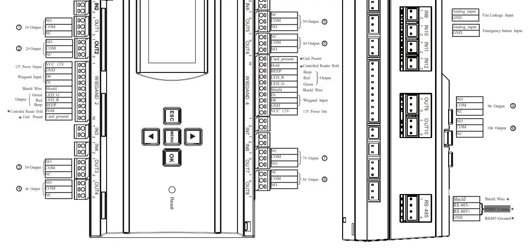 eSSL EC10 Elevator Control System - EC10 Wiring Terminals Connection 2
