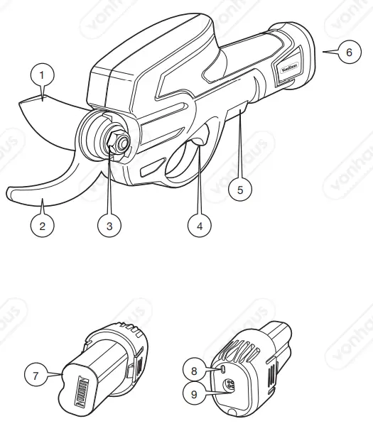 VonHaus 2500258 Cordless Garden Pruner - fig 1