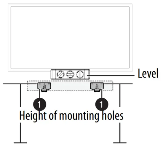 BEST BUY essentials BE SBM110 Wall Mount Soundbar Bracket Kit - mounting holes1