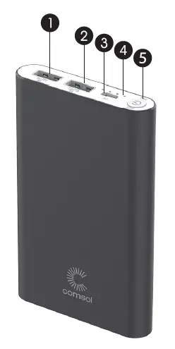 comsol PB0802BK 8000mAh Dual Port Power Bank 1