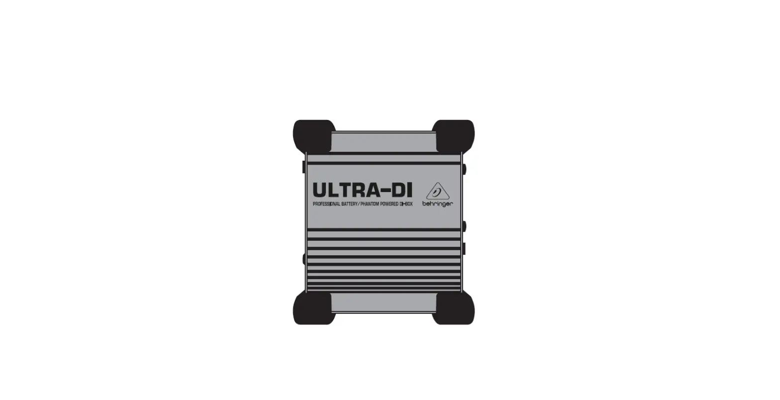 Behringer Di100 Ultra-di Professional Battery/phantom Powered Di-box User Guide