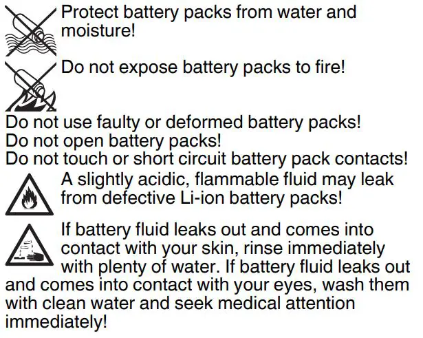 Metabo BS 18 LTX BL I cordless drill screwdrill Instructions - Protect battery