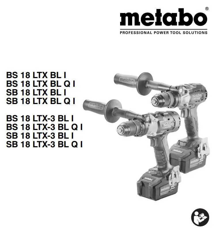 Metabo BS 18 LTX BL I cordless drill screwdrill Instructions