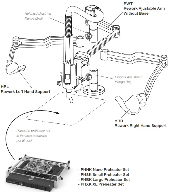 JBC RHN-A Rework Hand Support for PHNK - Compatible JBC Articles