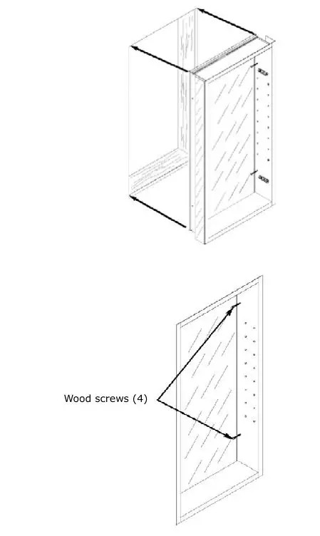 FUTURE GLASS SC1-PL-38X22 Nia Mirror Cabinet - Install the cabinet body into the framing