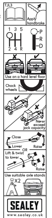 SEALEY 2201HL 2TONNE Long Reach High Lift Commercial Trolley Jack FIG1