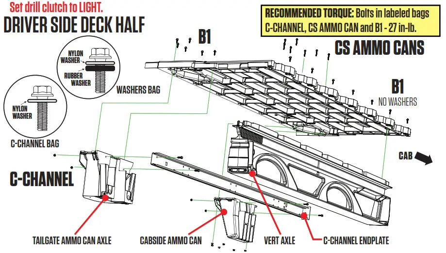 DECKED DS5 Ford Super Duty Bed Length - DRIVER SIDE DECK HALF
